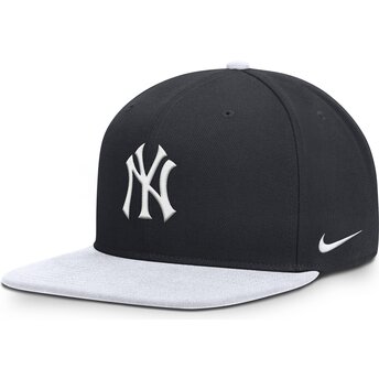 Boné plano azul marinho e branco snapback Dri-Fit Pro Structured Square Bill da New York Yankees MLB da Nike