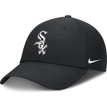 Boné curvo preto ajustável Club Structured UV Poly Ripstop da Chicago White Sox MLB da Nike