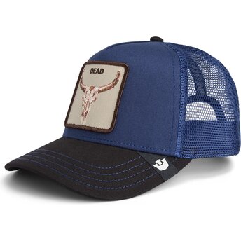 Boné trucker azul e preto boi Two-Tone Skull Grit The Farm da Goorin Bros.