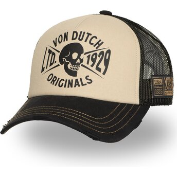 Boné trucker bege e preto CREW28 da Von Dutch