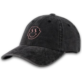 Boné curvo preto ajustável Smiley Washed da Pica Pica