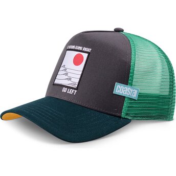 Boné trucker verde Go Left HFT da Coastal