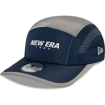 Boné 5 painéis curvo azul marinho ajustável Runner Colour Block da New Era