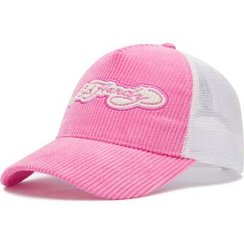 Boné trucker rosa e branco Embroidery Applique Cord da Ed Hardy