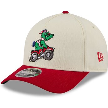 Boné curvo bege e vermelho snapback 9FORTY M-Crown All Star Game Fan Pack da Philadelphia Phillies MLB da New Era