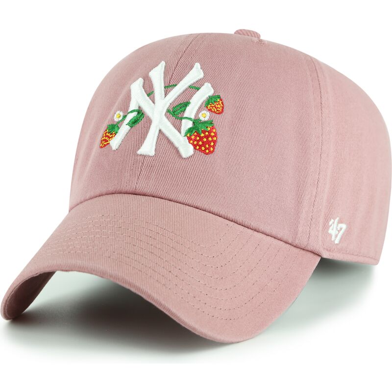 bone-curvo-rosa-ajustavel-para-crianca-clean-up-icon-alt-strawberry-da-new-york-yankees-mlb-da-47-brand