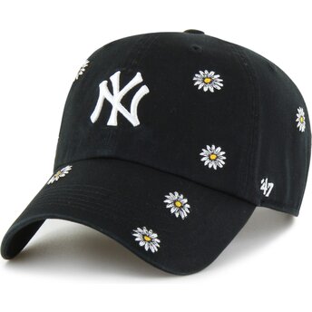 Boné curvo preto ajustável para criança Clean Up Scatter da New York Yankees MLB da 47 Brand