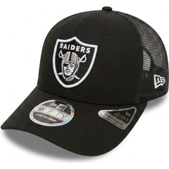 Boné trucker preto 9SEVENTY Stretch Snap Team da Las Vegas Raiders NFL da New Era