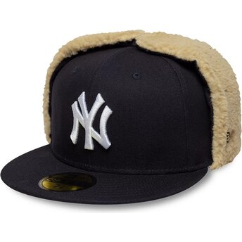 Boné plano azul marinho justo 59FIFTY Dogear World Series da New York Yankees MLB da New Era
