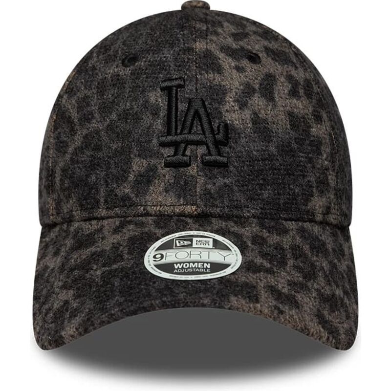 bone-curvo-leopardo-ajustavel-para-mulheres-com-logo-preto-9forty-leaopard-cosy-da-los-angeles-dodgers-mlb-da-new-era