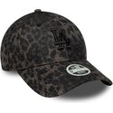bone-curvo-leopardo-ajustavel-para-mulheres-com-logo-preto-9forty-leaopard-cosy-da-los-angeles-dodgers-mlb-da-new-era