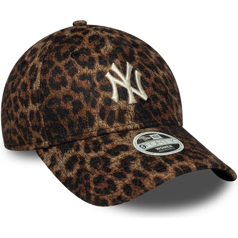 bone-curvo-leopardo-ajustavel-para-mulheres-9forty-leaopard-cosy-da-new-york-yankees-mlb-da-new-era