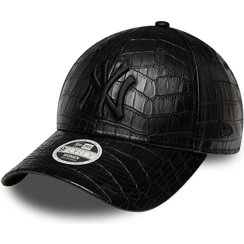 bone-curvo-preto-ajustavel-para-mulheres-com-logo-preto-9forty-pu-pattern-da-new-york-yankees-mlb-da-new-era