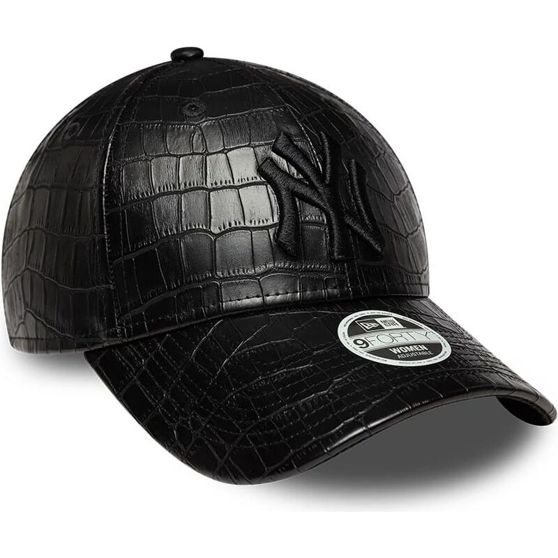 bone-curvo-preto-ajustavel-para-mulheres-com-logo-preto-9forty-pu-pattern-da-new-york-yankees-mlb-da-new-era