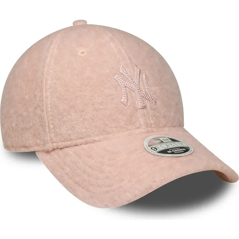 bone-curvo-rosa-snapback-para-mulheres-com-logo-rosa-9forty-m-crown-winter-borg-da-new-york-yankees-mlb-da-new-era