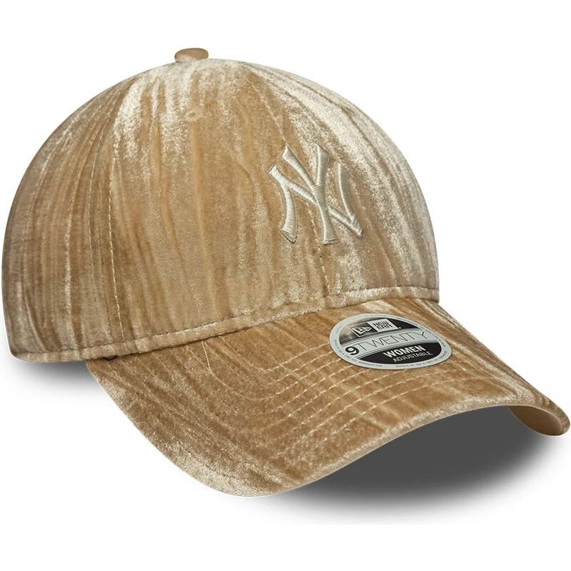 bone-curvo-bege-ajustavel-para-mulheres-com-logo-bege-9twenty-velour-da-new-york-yankees-mlb-da-new-era bone-curvo-bege-ajustavel-para-mulheres-com-logo-bege-9twenty-velour-da-new-york-yankees-mlb-da-new-era