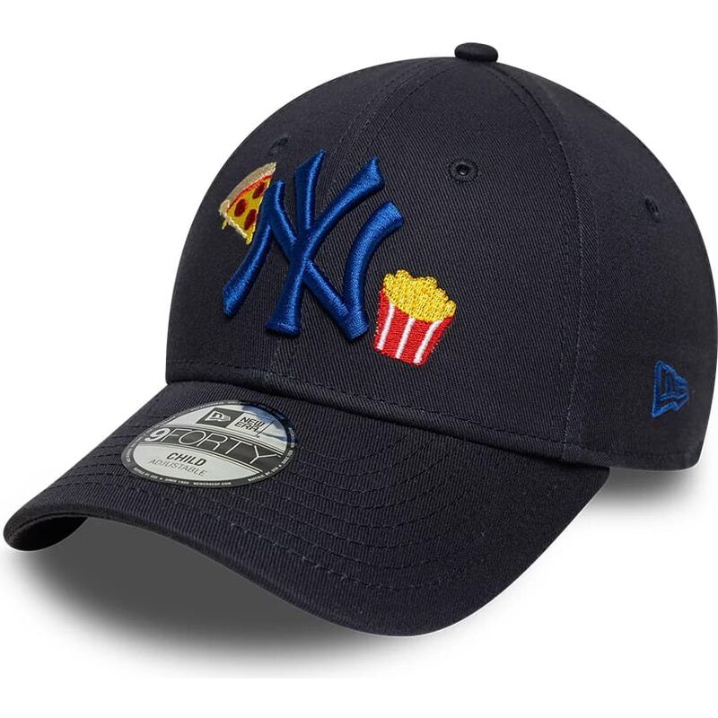 bone-curvo-azul-marinho-ajustavel-para-crianca-com-logo-azul-marinho-9forty-food-icon-da-new-york-yankees-mlb-da-new-era