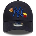 bone-curvo-azul-marinho-ajustavel-para-crianca-com-logo-azul-marinho-9forty-food-icon-da-new-york-yankees-mlb-da-new-era