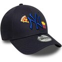 bone-curvo-azul-marinho-ajustavel-para-crianca-com-logo-azul-marinho-9forty-food-icon-da-new-york-yankees-mlb-da-new-era