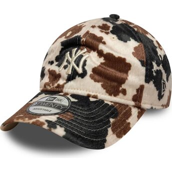 Boné curvo castanho ajustável 9TWENTY Animal Print da New York Yankees MLB da New Era