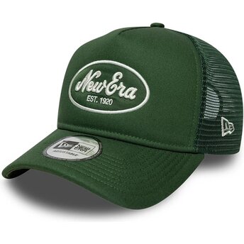 Boné trucker verde A Frame Oval Patch Foam da New Era