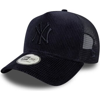 Boné trucker azul marinho com logo azul marinho A Frame Tonal Cord da New York Yankees MLB da New Era