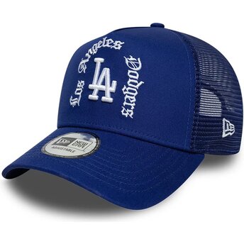 Boné trucker azul A Frame Wordmark da Los Angeles Dodgers MLB da New Era