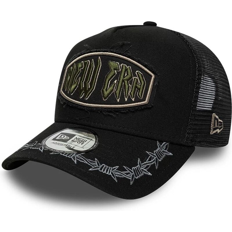 bone-trucker-preto-e-frame-distressed-patch-da-new-era bone-trucker-preto-e-frame-distressed-patch-da-new-era