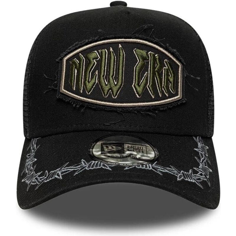 bone-trucker-preto-e-frame-distressed-patch-da-new-era bone-trucker-preto-e-frame-distressed-patch-da-new-era