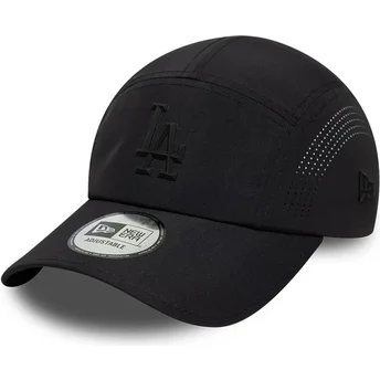 Boné trucker preto com logo preto Runner Tech Midi da Los Angeles Dodgers MLB da New Era