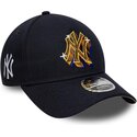 bone-curvo-azul-marinho-snapback-9forty-m-crown-a-frame-emblem-da-new-york-yankees-mlb-da-new-era