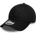 bone-curvo-preto-snapback-com-logo-preto-9forty-m-crown-da-new-york-yankees-mlb-da-new-era