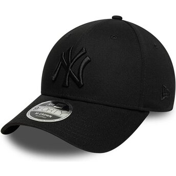 Boné curvo preto snapback com logo preto 9FORTY M-Crown da New York Yankees MLB da New Era