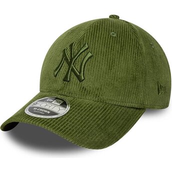 Boné curvo verde claro ajustável com logo verde 9FORTY M-Crown Cord da New York Yankees MLB da New Era