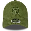bone-curvo-verde-claro-ajustavel-com-logo-verde-9forty-m-crown-cord-da-new-york-yankees-mlb-da-new-era