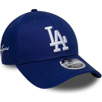 Boné curvo azul snapback 9FORTY M-Crown Side Script da Los Angeles Dodgers MLB da New Era