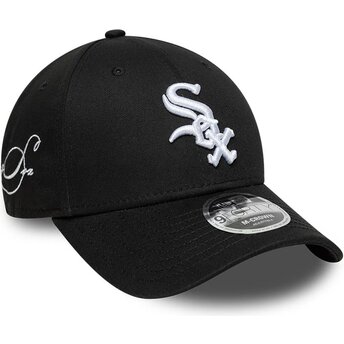 Boné curvo preto snapback 9FORTY M-Crown Side Script da Chicago White Sox MLB da New Era
