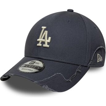 Boné curvo cinza ajustável 9FORTY Stitched da Los Angeles Dodgers MLB da New Era