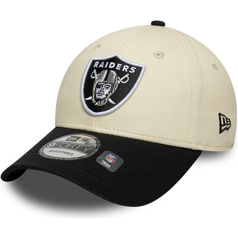 bone-curvo-bege-e-preto-ajustavel-9forty-colour-block-da-las-vegas-raiders-nfl-da-new-era bone-curvo-bege-e-preto-ajustavel-9forty-colour-block-da-las-vegas-raiders-nfl-da-new-era