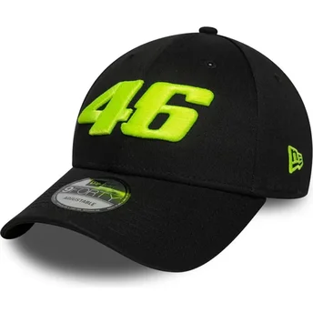 Boné curvo preto ajustável 9FORTY Wordmark da Valentino Rossi VR46 MotoGP da New Era