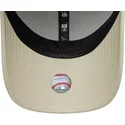bone-curvo-bege-ajustavel-com-logo-castanho-9forty-faux-pony-infill-da-los-angeles-dodgers-mlb-da-new-era