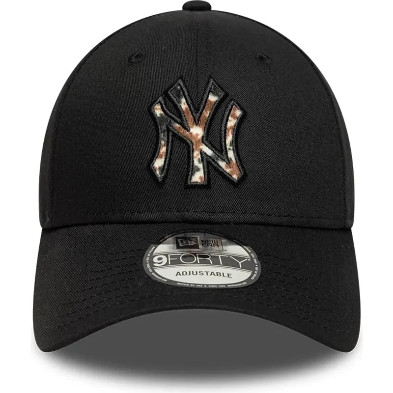 bone-curvo-preto-ajustavel-com-logo-castanho-9forty-faux-pony-infill-da-new-york-yankees-mlb-da-new-era bone-curvo-preto-ajustavel-com-logo-castanho-9forty-faux-pony-infill-da-new-york-yankees-mlb-da-new-era