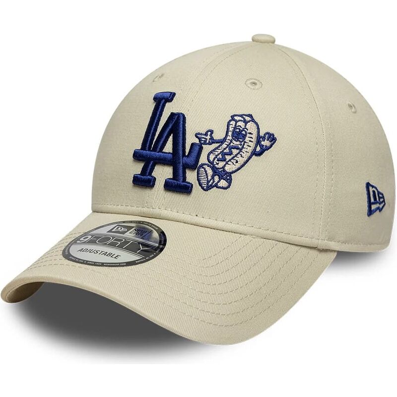 bone-curvo-bege-e-azul-ajustavel-9forty-food-icon-da-los-angeles-dodgers-mlb-da-new-era