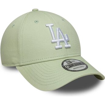 Boné curvo verde claro ajustável 9FORTY League Ess 9FORTY League Essential da Los Angeles Dodgers MLB da New Era