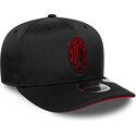 bone-curvo-preto-snapback-com-logo-vermelho-9seventy-stretch-snap-fw-poly-da-ac-milan-serie-a-da-new-era