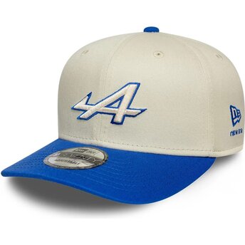 Boné curvo bege e azul snapback 9SEVENTY Stretch Snap Contrast Visor da Alpine F1 Team Formula 1 da New Era
