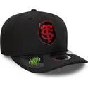 bone-curvo-preto-snapback-com-logo-vermelho-9seventy-stretch-snap-gradient-da-stade-toulousain-top-14-da-new-era