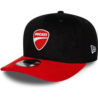 Boné curvo preto e vermelho snapback 9SEVENTY Stretch Snap Contrast Visor da Ducati Motor MotoGP da New Era