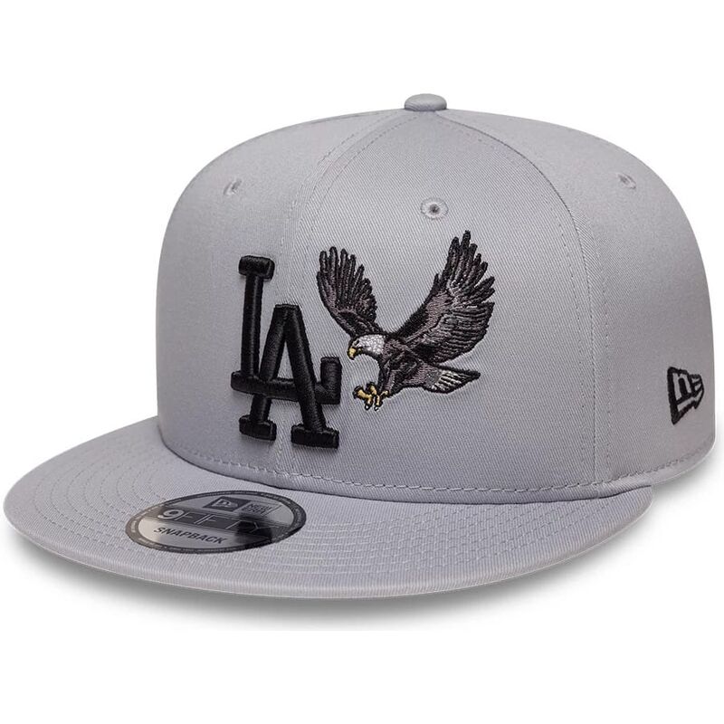 bone-plano-cinza-snapback-com-logo-preto-9fifty-outdoor-icon-da-los-angeles-dodgers-mlb-da-new-era