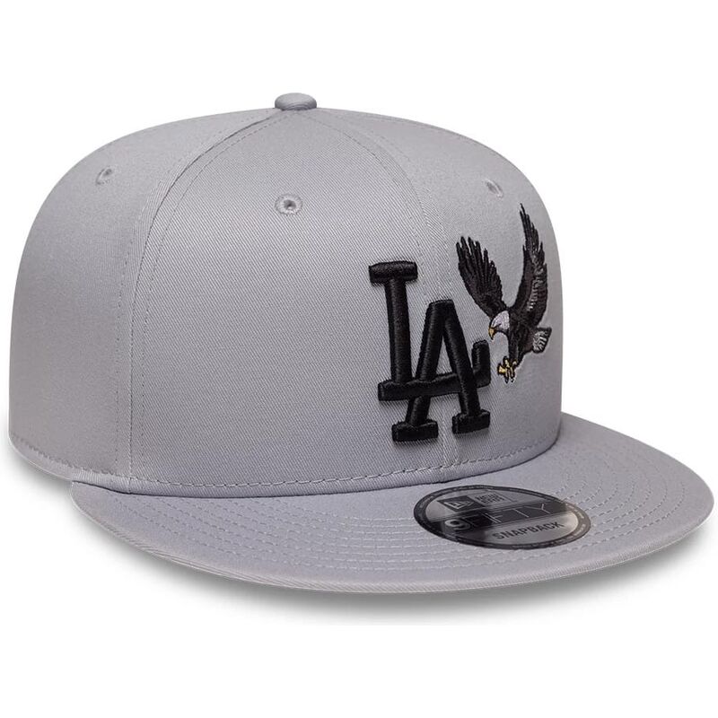 bone-plano-cinza-snapback-com-logo-preto-9fifty-outdoor-icon-da-los-angeles-dodgers-mlb-da-new-era